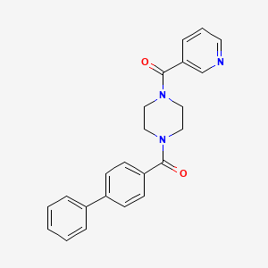 molecular formula C23H21N3O2 B3443232 1-(4-biphenylylcarbonyl)-4-(3-pyridinylcarbonyl)piperazine 