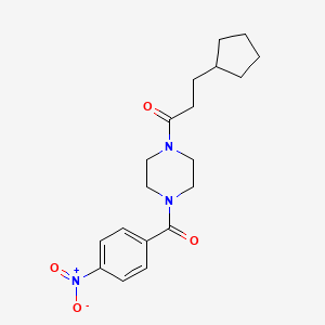 molecular formula C19H25N3O4 B3443239 1-(3-cyclopentylpropanoyl)-4-(4-nitrobenzoyl)piperazine 