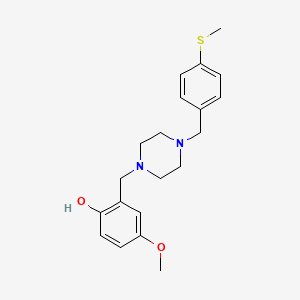 molecular formula C20H26N2O2S B3443266 4-methoxy-2-({4-[4-(methylthio)benzyl]-1-piperazinyl}methyl)phenol 