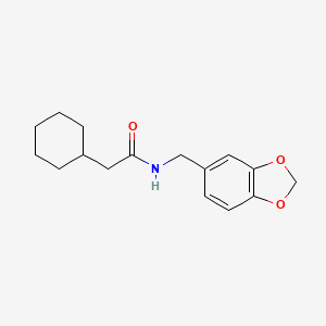molecular formula C16H21NO3 B3443280 N-(1,3-benzodioxol-5-ylmethyl)-2-cyclohexylacetamide 