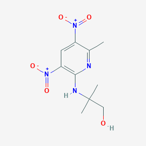 molecular formula C10H14N4O5 B344332 2-({3,5-Bisnitro-6-methyl-2-pyridinyl}amino)-2-methyl-1-propanol 