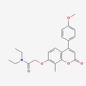 molecular formula C23H25NO5 B3443331 N,N-diethyl-2-{[4-(4-methoxyphenyl)-8-methyl-2-oxo-2H-chromen-7-yl]oxy}acetamide 