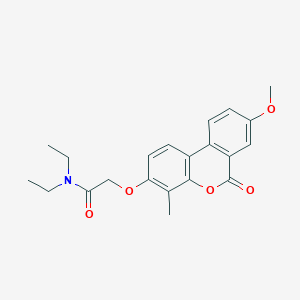 molecular formula C21H23NO5 B3443334 N,N-diethyl-2-[(8-methoxy-4-methyl-6-oxo-6H-benzo[c]chromen-3-yl)oxy]acetamide 
