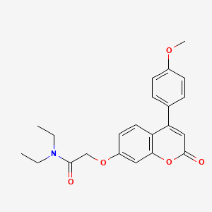 molecular formula C22H23NO5 B3443340 N,N-diethyl-2-{[4-(4-methoxyphenyl)-2-oxo-2H-chromen-7-yl]oxy}acetamide 