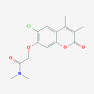 molecular formula C15H16ClNO4 B3443347 2-[(6-chloro-3,4-dimethyl-2-oxo-2H-chromen-7-yl)oxy]-N,N-dimethylacetamide 