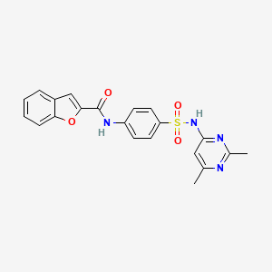 molecular formula C21H18N4O4S B3443354 N-(4-{[(2,6-dimethyl-4-pyrimidinyl)amino]sulfonyl}phenyl)-1-benzofuran-2-carboxamide 