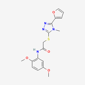 molecular formula C17H18N4O4S B3443363 N-(2,5-dimethoxyphenyl)-2-{[5-(2-furyl)-4-methyl-4H-1,2,4-triazol-3-yl]thio}acetamide 