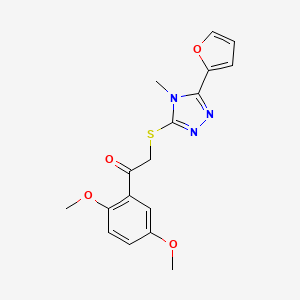 molecular formula C17H17N3O4S B3443368 1-(2,5-dimethoxyphenyl)-2-{[5-(2-furyl)-4-methyl-4H-1,2,4-triazol-3-yl]thio}ethanone 