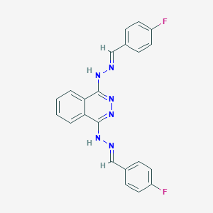 molecular formula C22H16F2N6 B344338 4-Fluorobenzaldehyde {4-[2-(4-fluorobenzylidene)hydrazino]-1-phthalazinyl}hydrazone 