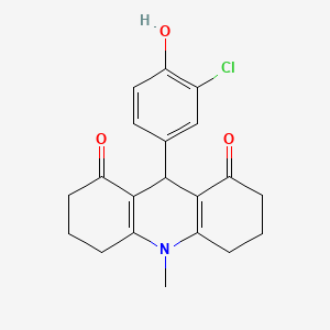 molecular formula C20H20ClNO3 B3443394 9-(3-chloro-4-hydroxyphenyl)-10-methyl-3,4,6,7,9,10-hexahydro-1,8(2H,5H)-acridinedione 