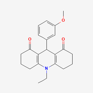 molecular formula C22H25NO3 B3443410 10-ethyl-9-(3-methoxyphenyl)-3,4,6,7,9,10-hexahydro-1,8(2H,5H)-acridinedione 