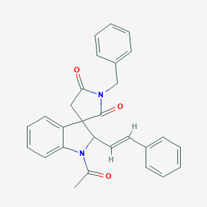 molecular formula C28H24N2O3 B344342 1-acetyl-1'-benzyl-2-[(E)-2-phenylethenyl]spiro[2H-indole-3,3'-pyrrolidine]-2',5'-dione 