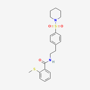 molecular formula C21H26N2O3S2 B3443425 2-(methylthio)-N-{2-[4-(1-piperidinylsulfonyl)phenyl]ethyl}benzamide 