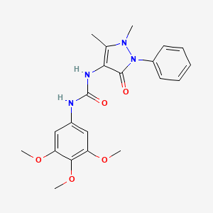 molecular formula C21H24N4O5 B3443426 N-(1,5-dimethyl-3-oxo-2-phenyl-2,3-dihydro-1H-pyrazol-4-yl)-N'-(3,4,5-trimethoxyphenyl)urea 