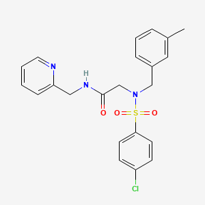molecular formula C22H22ClN3O3S B3443456 N~2~-[(4-chlorophenyl)sulfonyl]-N~2~-(3-methylbenzyl)-N~1~-(2-pyridinylmethyl)glycinamide 