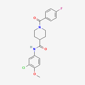 molecular formula C20H20ClFN2O3 B3443461 N-(3-chloro-4-methoxyphenyl)-1-(4-fluorobenzoyl)-4-piperidinecarboxamide 