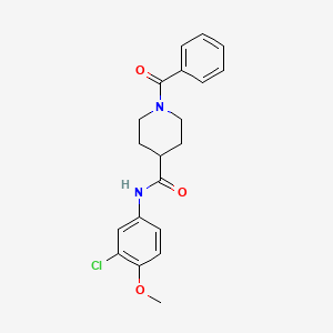molecular formula C20H21ClN2O3 B3443462 1-benzoyl-N-(3-chloro-4-methoxyphenyl)-4-piperidinecarboxamide 