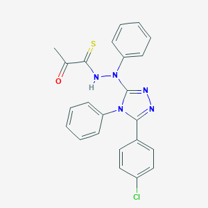 molecular formula C23H18ClN5OS B344347 N'-[5-(4-chlorophenyl)-4-phenyl-4H-1,2,4-triazol-3-yl]-2-oxo-N'-phenylpropanethiohydrazide 