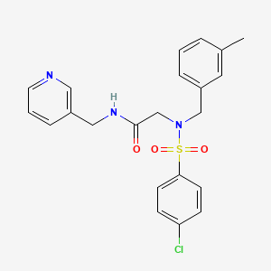 molecular formula C22H22ClN3O3S B3443471 N~2~-[(4-chlorophenyl)sulfonyl]-N~2~-(3-methylbenzyl)-N~1~-(3-pyridinylmethyl)glycinamide 
