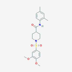 molecular formula C22H28N2O5S B3443488 1-[(3,4-dimethoxyphenyl)sulfonyl]-N-(2,4-dimethylphenyl)-4-piperidinecarboxamide 