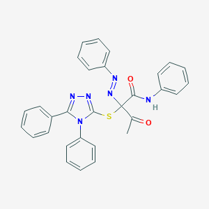 molecular formula C30H24N6O2S B344350 2-[(4,5-diphenyl-4H-1,2,4-triazol-3-yl)sulfanyl]-3-oxo-N-phenyl-2-(phenyldiazenyl)butanamide 
