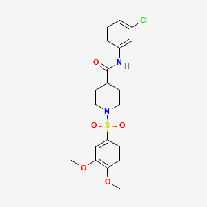 molecular formula C20H23ClN2O5S B3443503 N-(3-chlorophenyl)-1-[(3,4-dimethoxyphenyl)sulfonyl]-4-piperidinecarboxamide 