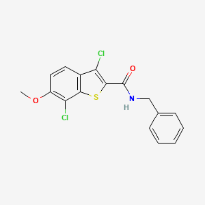 molecular formula C17H13Cl2NO2S B3443505 N-benzyl-3,7-dichloro-6-methoxy-1-benzothiophene-2-carboxamide 