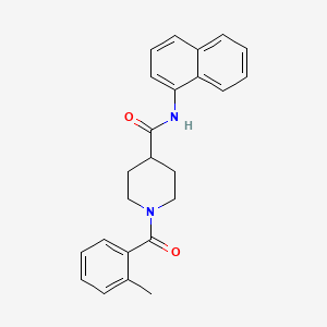 molecular formula C24H24N2O2 B3443528 1-(2-methylbenzoyl)-N-1-naphthyl-4-piperidinecarboxamide 