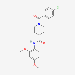 molecular formula C21H23ClN2O4 B3443531 1-(4-chlorobenzoyl)-N-(2,4-dimethoxyphenyl)-4-piperidinecarboxamide 