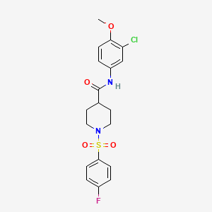 molecular formula C19H20ClFN2O4S B3443539 N-(3-chloro-4-methoxyphenyl)-1-[(4-fluorophenyl)sulfonyl]-4-piperidinecarboxamide 