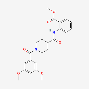 molecular formula C23H26N2O6 B3443547 methyl 2-({[1-(3,5-dimethoxybenzoyl)-4-piperidinyl]carbonyl}amino)benzoate 
