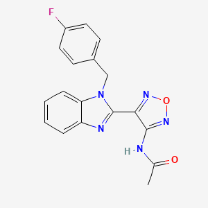 molecular formula C18H14FN5O2 B3443548 N-{4-[1-(4-fluorobenzyl)-1H-benzimidazol-2-yl]-1,2,5-oxadiazol-3-yl}acetamide 