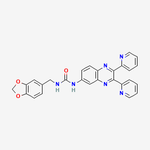 molecular formula C27H20N6O3 B3443551 N-(1,3-benzodioxol-5-ylmethyl)-N'-(2,3-di-2-pyridinyl-6-quinoxalinyl)urea 