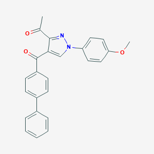 molecular formula C25H20N2O3 B344357 1-[4-([1,1'-biphenyl]-4-ylcarbonyl)-1-(4-methoxyphenyl)-1H-pyrazol-3-yl]ethanone 