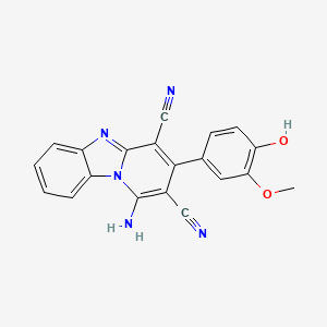 molecular formula C20H13N5O2 B3443584 1-amino-3-(4-hydroxy-3-methoxyphenyl)pyrido[1,2-a]benzimidazole-2,4-dicarbonitrile 