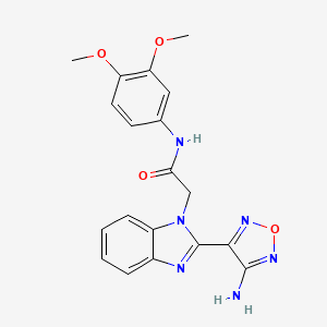 molecular formula C19H18N6O4 B3443621 2-[2-(4-amino-1,2,5-oxadiazol-3-yl)-1H-benzimidazol-1-yl]-N-(3,4-dimethoxyphenyl)acetamide 