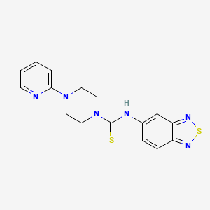 molecular formula C16H16N6S2 B3443629 N-2,1,3-benzothiadiazol-5-yl-4-(2-pyridinyl)-1-piperazinecarbothioamide 