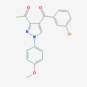 molecular formula C19H15BrN2O3 B344363 1-[4-(3-bromobenzoyl)-1-(4-methoxyphenyl)-1H-pyrazol-3-yl]ethanone 