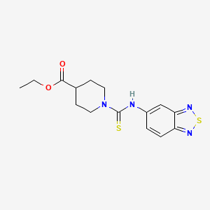 molecular formula C15H18N4O2S2 B3443634 ethyl 1-[(2,1,3-benzothiadiazol-5-ylamino)carbonothioyl]-4-piperidinecarboxylate 