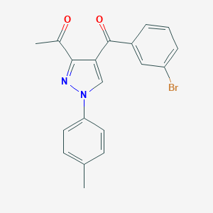 molecular formula C19H15BrN2O2 B344365 1-[4-(3-bromobenzoyl)-1-(4-methylphenyl)-1H-pyrazol-3-yl]ethanone 