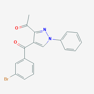 molecular formula C18H13BrN2O2 B344366 1-[4-(3-bromobenzoyl)-1-phenyl-1H-pyrazol-3-yl]ethanone 