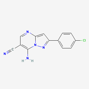 molecular formula C13H8ClN5 B3443677 7-amino-2-(4-chlorophenyl)pyrazolo[1,5-a]pyrimidine-6-carbonitrile 