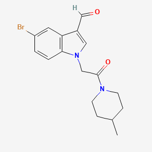 molecular formula C17H19BrN2O2 B3443683 5-bromo-1-[2-(4-methyl-1-piperidinyl)-2-oxoethyl]-1H-indole-3-carbaldehyde 