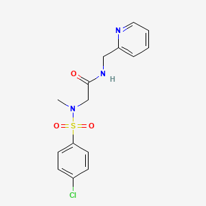 molecular formula C15H16ClN3O3S B3443693 N~2~-[(4-chlorophenyl)sulfonyl]-N~2~-methyl-N~1~-(2-pyridinylmethyl)glycinamide 