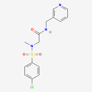molecular formula C15H16ClN3O3S B3443696 N~2~-[(4-chlorophenyl)sulfonyl]-N~2~-methyl-N~1~-(3-pyridinylmethyl)glycinamide 