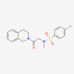molecular formula C18H19ClN2O3S B3443717 4-chloro-N-[2-(3,4-dihydro-2(1H)-isoquinolinyl)-2-oxoethyl]-N-methylbenzenesulfonamide 