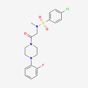 molecular formula C19H21ClFN3O3S B3443726 4-chloro-N-{2-[4-(2-fluorophenyl)-1-piperazinyl]-2-oxoethyl}-N-methylbenzenesulfonamide 