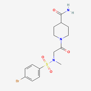 molecular formula C15H20BrN3O4S B3443746 1-{N-[(4-bromophenyl)sulfonyl]-N-methylglycyl}-4-piperidinecarboxamide 