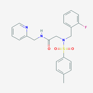 molecular formula C22H22FN3O3S B3443753 N~2~-(2-fluorobenzyl)-N~2~-[(4-methylphenyl)sulfonyl]-N~1~-(2-pyridinylmethyl)glycinamide 