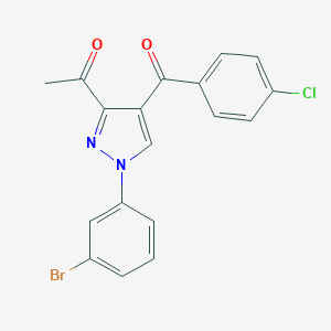 1-[1-(3-Bromophenyl)-4-(4-chlorobenzoyl)pyrazol-3-yl]ethanone